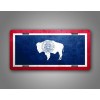 SignsAndTagsOnline Wyoming Weathered Metal Flag License Plate Antique WY State