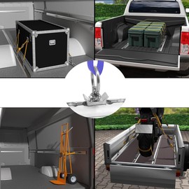 XFLYP 6PCS Lashing Rings for Lashing Rails, Single End Fitting for 1000 daN (kg) Load Capacity, Cargo Load Rings Lashing Rail Fitting with Round Ring, Stud Fitting Airline Rails Track Tie Down System