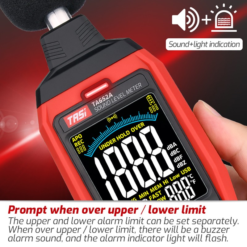 TASI TA652A 30~130dB Noise Decibel Noise Tester A/C Weighting Industry