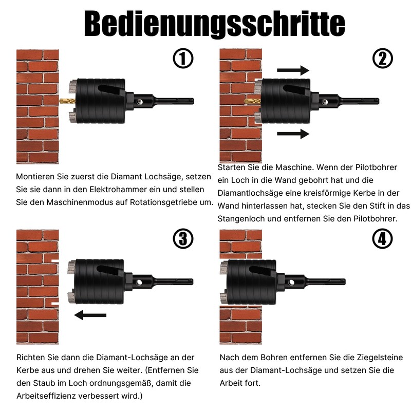 Vearter 82 mm Dry Core Drill, Diamond Core Drill Bit