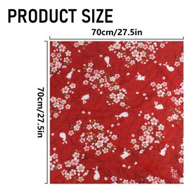 DOERDO DD Bento Wrapping Cloth 27.6inch Japanese Style Lunch Bandana Cover Bag Decorative Table Cloth Gift Box Packaging Cloth for Home Outdoor Picnic, Red