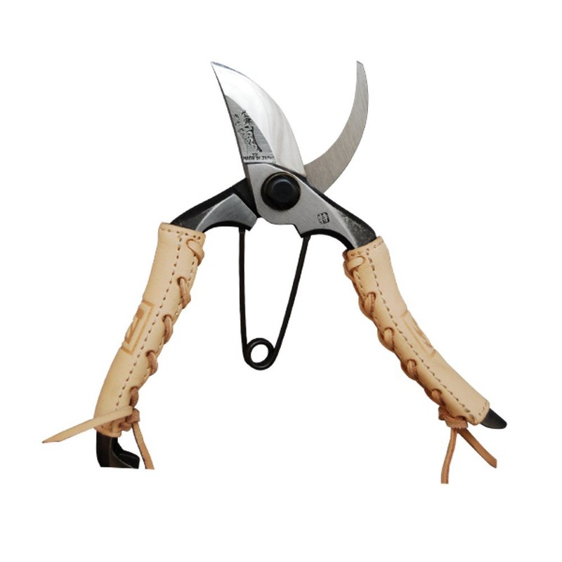 Mikikajiyamura TS096 A-Type Pruning Shears, 7-Inch Metal Stopper, Genuine Leather