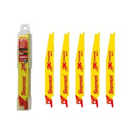 Starrett Multipurpose Reciprocating Saw Blade - Pack of 5 BT6610-5 Bi-Metal 150 mm/6 Inch 6-10TPI Uniform Shank - Compatible with Bosch, Dewalt, Makita and Many Others