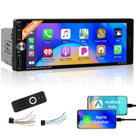 Motorsi Single Din Car Stereo with Wireless Apple Carplay, 6.9 Inch Touchscreen Car Radio with Bluetooth 5.0 Android Auto Mirror Link FM/EQ USB/AUX/TF/SWC+Remote Control