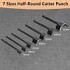 7 Pieces Leather Craft Tools Leather Half Round Cutter Punch