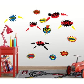 Superhero Boys Room Wall Decals Decor Stickers Teenager Decorations for Bedroom (Superhero)
