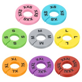 PATIKIL Clothes Dividers for Hanging Clothes, 40 Pack 8 Sizes Round Pre-written Clothing Rack Dividers Size Mark Label Sorting Separator for Closet, Multicolored