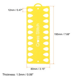 HARFINGTON Embroidery Floss Organizer Cards, Plastic Cross Stitch Thread Organizer with 20 Positions, Thread Storage Winding Plate Board for Thread Craft DIY Sewing, Yellow