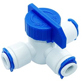 ZIGZAGSTORM Auto Top Off 3 Way Ball Valve 1/4 inch Input 1/4 inch Output Push Connect for Reverse Osmosis Water Filter System