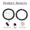 AWARDSEN 2 Pcs Bracelet Black Obsidian Crystal Bracelet Heart Healing