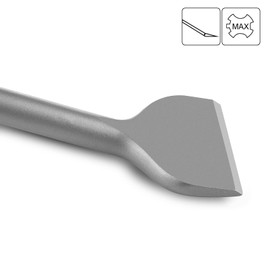 Firecore Tile Chisel SDS Max 300×80mm Angled Chisel, Wide Flat Chisel, Compatible with SDS Max Hammers- FS18313