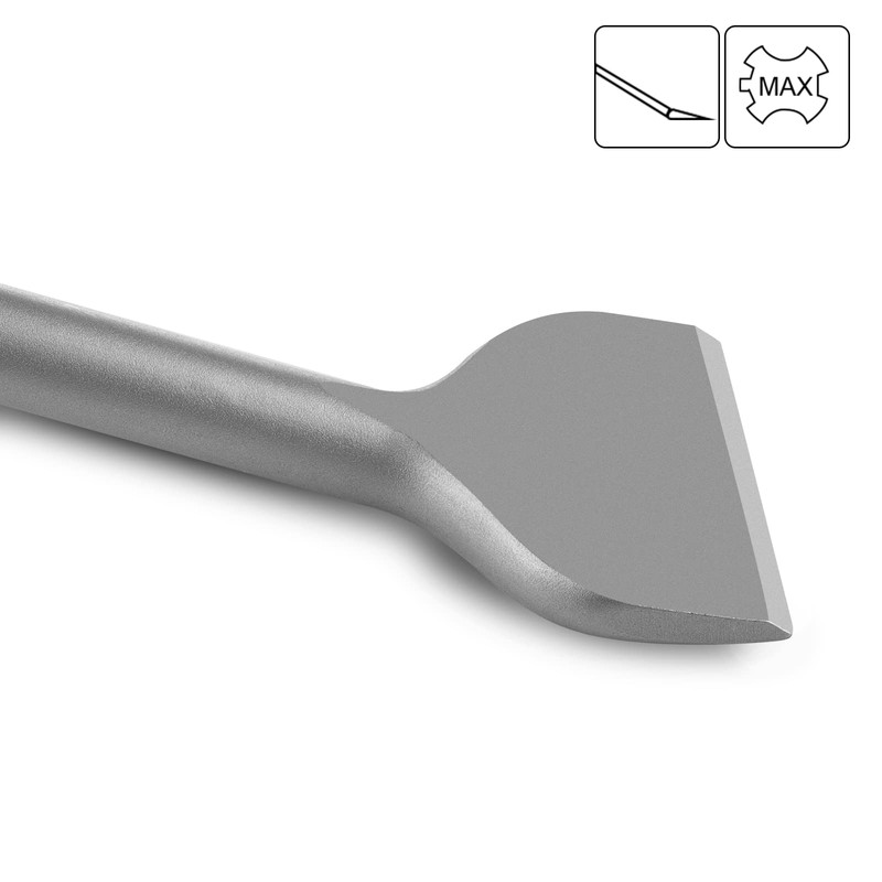 Firecore Tile Chisel SDS Max 300×80mm Angled Chisel, Wide Flat