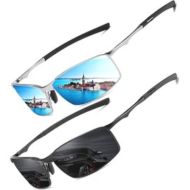 LEDING&BEST Polarised Sunglasses Mens Womens UV Protection metal frame Classic Vintage Style Ultralight Shades For Driving Travel Fishing Running Pilot Sun glasses