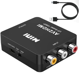AV to HDMI Converter, RCA to HDMI, Deear 1080P/720P Analog Converter, Audio Output with Charging Cable, Black