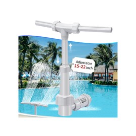 Klleyna Swimming Pool Fountain for Above & In-Ground Pools, Pool Waterfall Water Cooler Sprinkler Sprayer Summer Party Decor (C-Gray-2 Adapters)