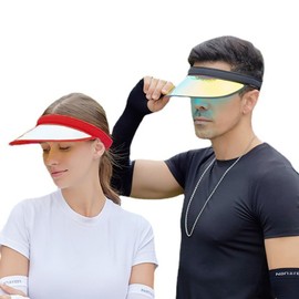 Unisex Retro Sun Visor Hat Headband Cap Golf Tennis Hat Plastic Golf Sports Visor Wide Brim Beach Hat Summer Visors Hats for Womens Mens UV Protection Hat Adjustable Baseball Cap Running Cycling Cap