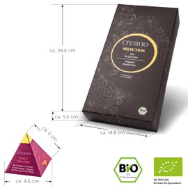 Creano Premium Organic Herbal Tea Gift Set "Organic Herbal Tea" – 18 Pyramid Tea Bags in 9 Different Varieties – 45 g – 2024