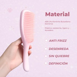 Claylal Professional | Cepillo Desenredante para Cabello Anti Frizz con Cerdas de Nylon – Ideal para Cabello Rizado y Ondulado – Cepillo Ovalado para Desenredar + 2 Pinzas Broches para Peinar