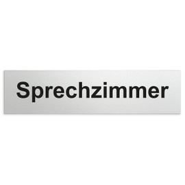 Türschilder24 Sign, door sign, 160 x 40 x 1.5 mm, anodised aluminium, surface in polished stainless steel look, 100% made in Germany (talking room)