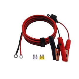 CUZEC 5.3FT/1.6m 14 AWG Extension Cord Eyelet Terminal with Battery Clamp 12V/ 24V Battery Clip-On For High-power inverter and More