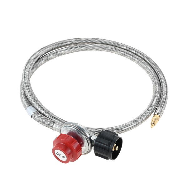 Upgraded 5FT 0-10 PSI Adjustable High Pressure Propane Regulator with