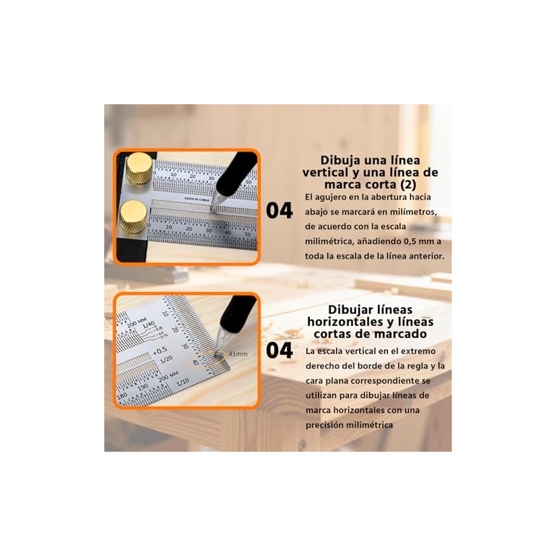 Reglas t de marcado de carpintería de ultra precisión set,