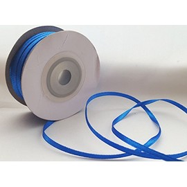 single roll of Royal Blue Double faced Satin Ribbon 3mm, 10mm, 16mm, 25mm widths (3mm x 50M)