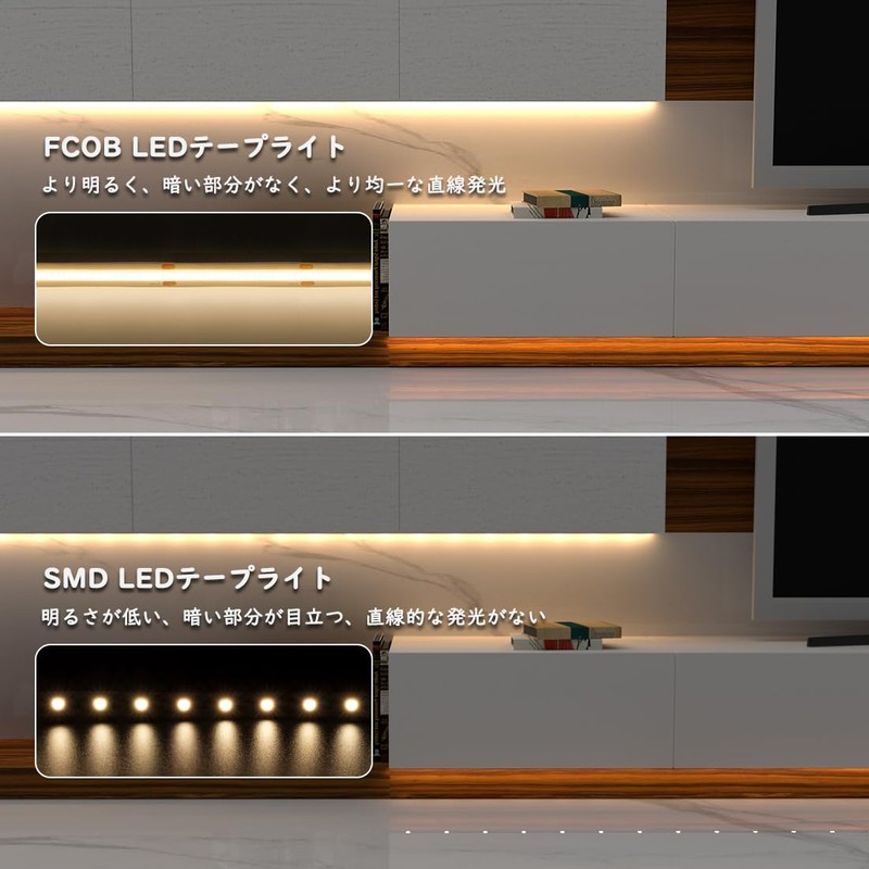 FCOB COB LED Tape Light Daylight 6000K 320LEDs/m 5M Flexible