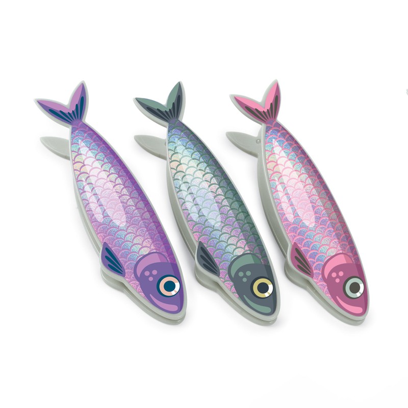 Genuine Fred FISH 'N CLIPS Sardine Bag Clips, Set of