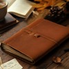 LEATHER VILLAGE Lined Paper Leather Bound Journal-260 Pages, Tan Brown,
