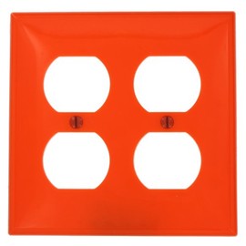 Leviton 2-Gang, 2-Duplex, Standard Nylon Wallplate, 80716-ORG, Orange