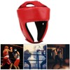 Boxing Helmet PU Leather Adjustable Head Guard Sanda Kickboxing Training