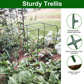 Garden Arch Cucumber Trellis for Raised Bed, U-Shape Garden Trellis for Climbing Plants Outdoor, Metal Arch Vegetables Trellis, Plant Support for Vegetable Fruit Flower Vine