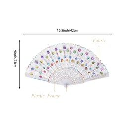 QIRMIZI 30 PACK Fabric Folding Handheld Fans, Perfect for Weddings, Parties, and Dancing,multicolour