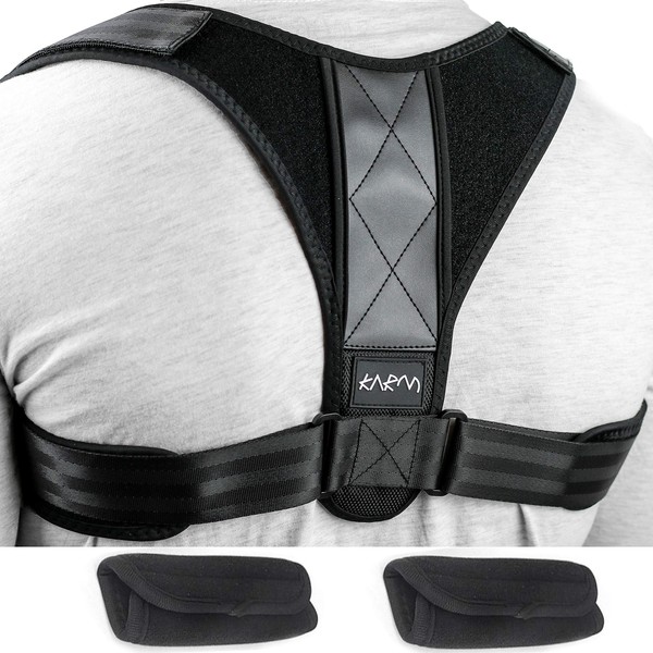 KARM Plus Size Adjustable Back Corrector, Padded Clavicle Posture Corrector Brace - Support Back Straightener for Collarbone, Scapula, Shoulder Blade, Hunchback. For Women & Men (2XL/3XL)