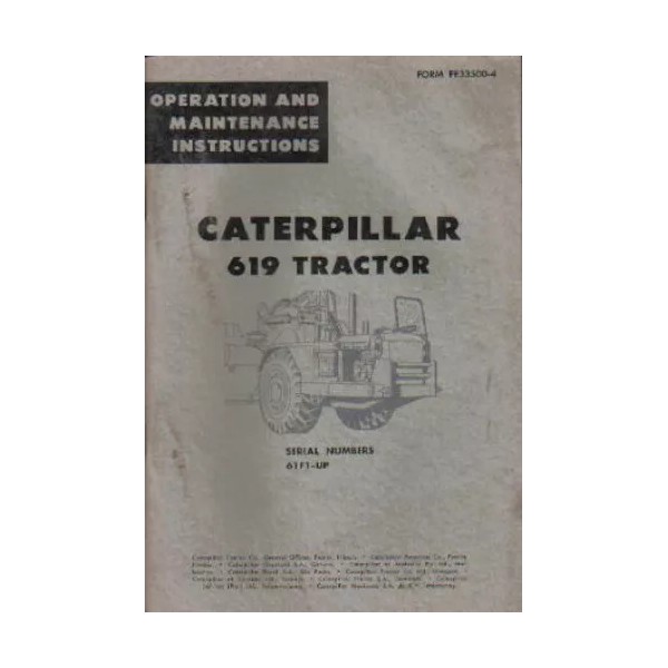Caterpillar 619 Tractor Operators Manual