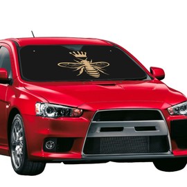 Queen Bee Retro Windshield Sunshade for Car SUV Truck Foldable Uv Ray Reflector Front Window Sun Shade Visor Shield Cover