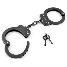 PRODEF ® Handcuff Model 40110 Hardened Steel Matte Black with Belt Holster