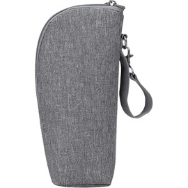 Insulated Baby Bottle Bag, Easy Carry Warmer Bag for Baby Bottles, Waterproof Feeding Bottle Warmer Bag with Lanyard, Bottle Warmer Bag for Baby Food Breastmilk Storage (Grey)
