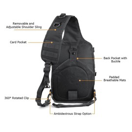 20L Military Tactical Assault Pack Sling Backpack Army Molle Waterproof Rucksack Bag for Outdoor Hiking Camping Hunting (Khaki)