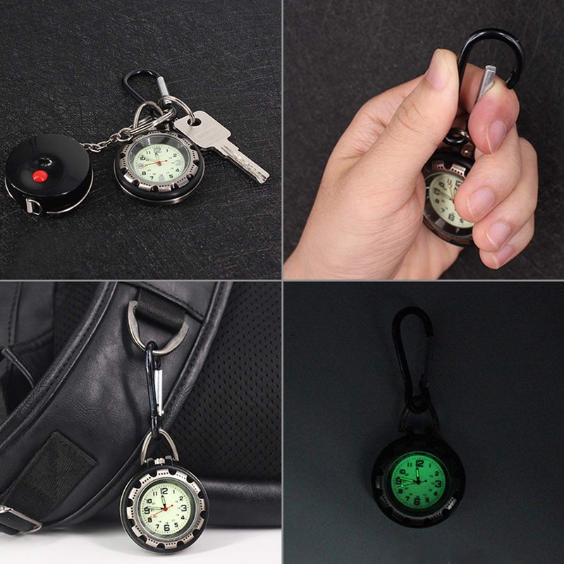 WONOLO Clip on Carabiner Luminous Face FOB Digital Watch for