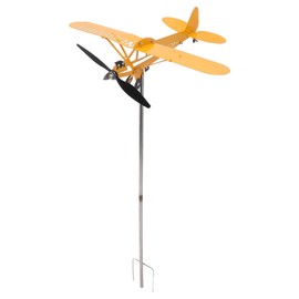 Metal Piper J3 Cub Airplane Weathervane Sturdy and Durable Weathervane for Garden Decoration, Great for Gardens and Patios with Arrow and Wings (Large)