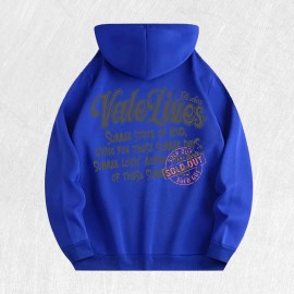 Vale Lives Summer Graphic Hoodie 100% Cotton US Warehouse 6 ColorsColor: Blue, Size: M