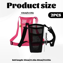 Water Bottle Bag,2PCS Water Bottle Holder with Adjustable Strap,Waters Bottles Carrier with Shoulder Strap for Hiking Camping Walking Sports Gym