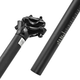 Fisope Bike Seat Post 27.2mm Aluminum Alloy Angle Adjustable 400mm Extended Bicycle Seat Post for Mountain Road Bikes BMX