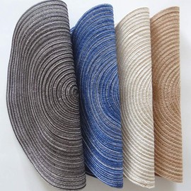 Egurs Set of 6 Round Place Mats 38 cm Braided Washable Cotton Placemats 6 Colours