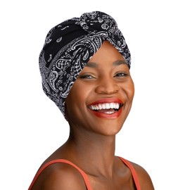 Motique Accessories ﻿Paisley Turbans for Women Pre-Tied Knot Front - Hot Pink