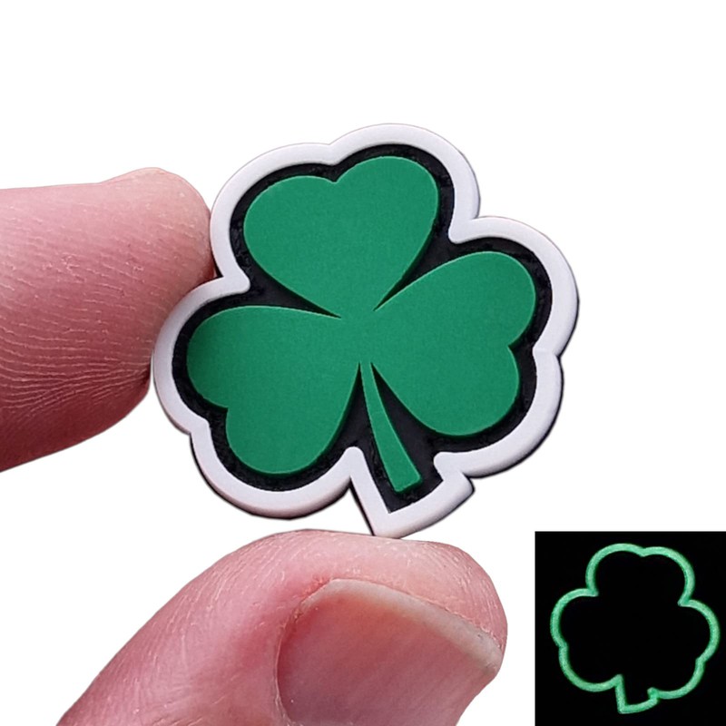 Irish Clover Shamrock PVC Cat Eye Patch (Glow in the