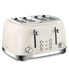 4 Slice Toaster Roter Mond Retro Stainless Steel with Bagel