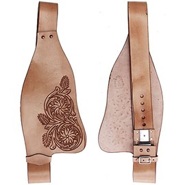 CHALLENGER Horse Western Adult Tooled Tan Leather Replacement Saddle Fenders 5224TN